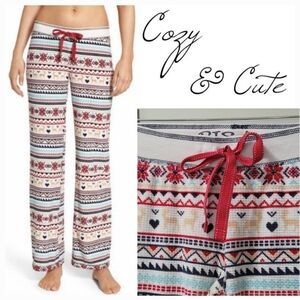 P.J. Salvage Soft Fleece Fair Isle Pajama Lounge Pant Size Small